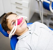 a young child receiving nitrous oxide