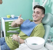 Man smiling in dental chair