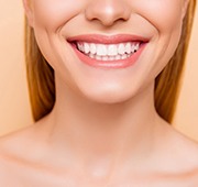 Closeup of woman with veneers in Salem smiling