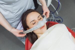 Patient undergoing sedation dentistry. 